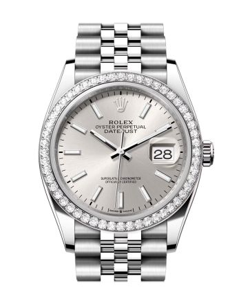 Rolex Datejust 36 Silver Dial Diamond Bezel Jubilee Watch 126284RBR 126284RBR-0005