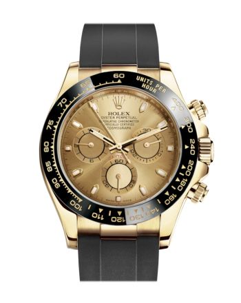 Rolex Cosmograph Daytona Champagne Yellow Gold Oysterflex Strap Mens Watch 116518LN 116518