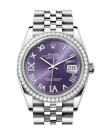 Rolex Datejust 36 Aubergine Diamond Dial Diamond Bezel Jubilee Watch 126284RBR 126284RBR-0013