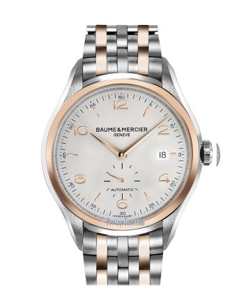 Baume & Mercier Clifton Automatic Silver Rose Gold Watch 10140