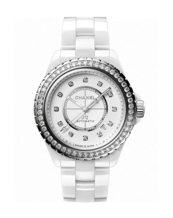 Chanel J12 Automatic White Diamond Bezel 38 Watch Caliber 12.1, H7189