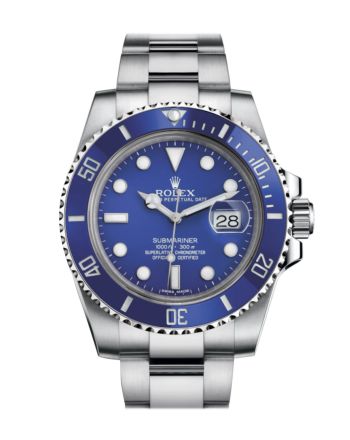 Rolex Submariner Date 18K White Gold Blue Dial Mens Watch 116619LB 116619