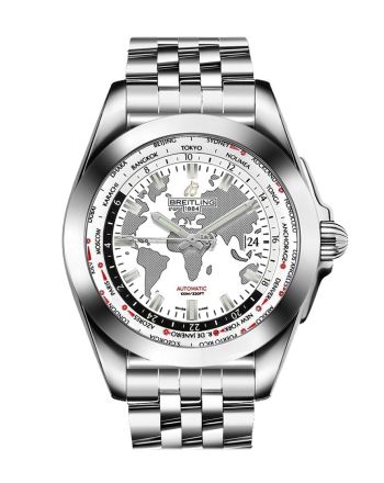 Breitling Galactic Unitime White Dial Stainless Steel Automatic Men's Watch WB3510U0/A777/375A